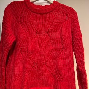 Madewell Red Cableknit sweater